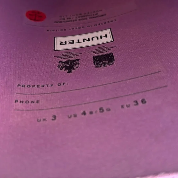 Hunter Lavender Sparkly Rain Boots big kid size 4/5 - Picture 6 of 7